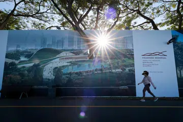 Taman Tugu Pengasas yang sedang dibangunkan dan dijangka siap pada 2028 di Bay East Garden, Gardens by The Bay.