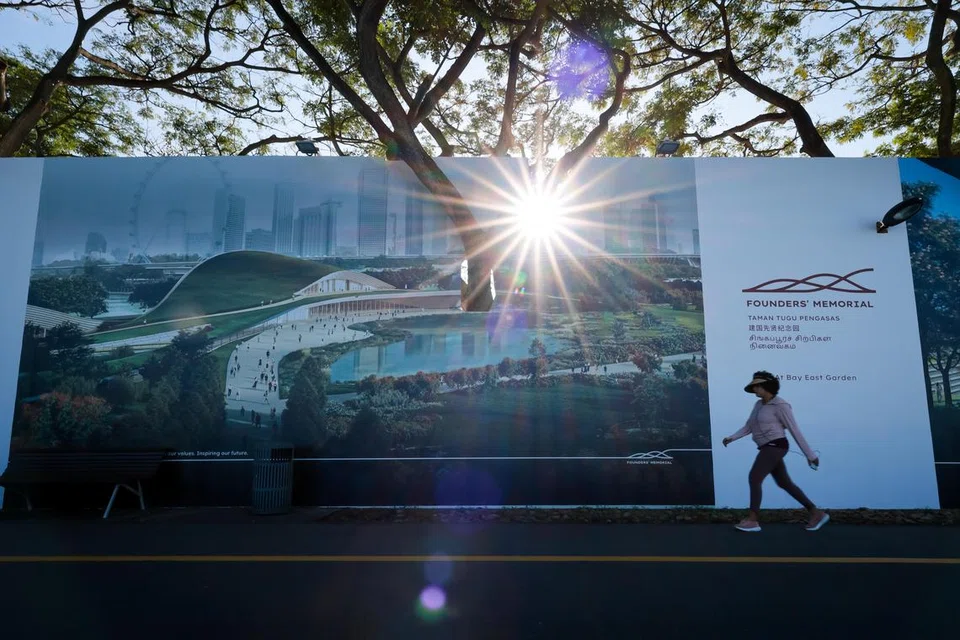 Taman Tugu Pengasas yang sedang dibangunkan dan dijangka siap pada 2028 di Bay East Garden, Gardens by The Bay.