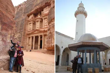 (Gambar kiri) TERKESIMA DENGAN PEMANDANGAN DI PETRA: Penulis (kanan) bersama suami dan anaknya ketika berkunjung ke Petra, salah satu daripada Tujuh Keajaiban Dunia. (Gambar kanan) ZIARAH MAKAM NABI SHUIB: Jordan turut dikenali sebagai 'Bumi Anbia' kerana terdapat banyak makam Nabi dan wali Allah. - Foto-foto ihsan HASNAH ABDULLAH TOH