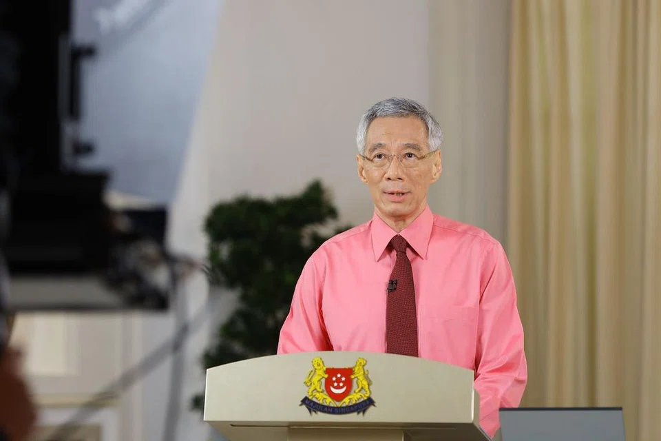 PM Lee menyampaikan ucapan berkenaan Pilihan Raya Umum 2020 pada 23 Jun 2020. - Foto MCI