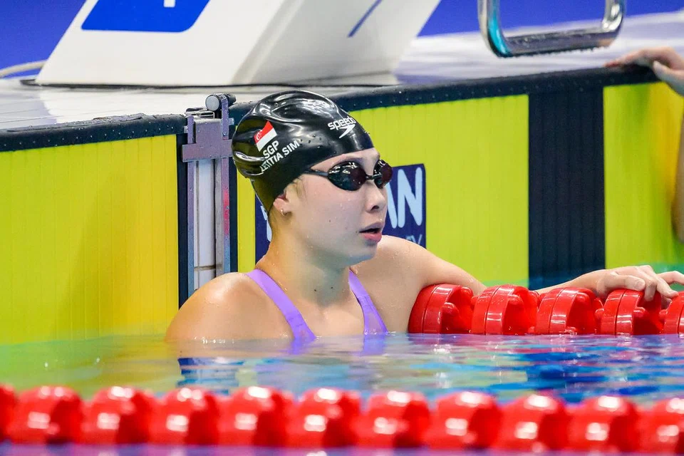 NYARIS DAPAT PINGAT: Letitia Sim hampir naik ke podium selepas terlepas meraih gangsa dalam acara kuak dada 100 meter dan 200 meter wanita di Sukan Asia Hangzhou.
