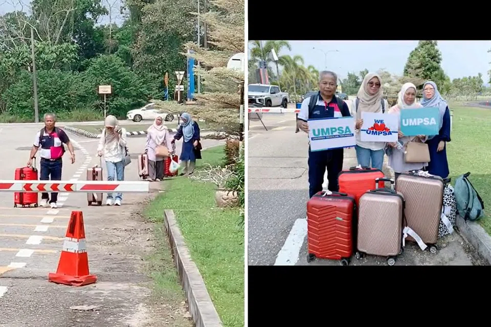 BANGGA: Siswazah baru Universiti Malaysia Pahang Al-Sultan Abdullah, Nurbatrisyia Husna Tahir, 19 tahun (kedua dari kiri) kelihatan berjalan kaki masuk ke universiti itu pada hari pendaftaran bersama keluarganya.