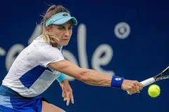 TARIK DIRI: Lesia Tsurenko berkata sebab di sebalik serangan paniknya ialah perbualan mengenai tindak balas tenis terhadap pencerobohan Russia. - Foto EPA-EFE