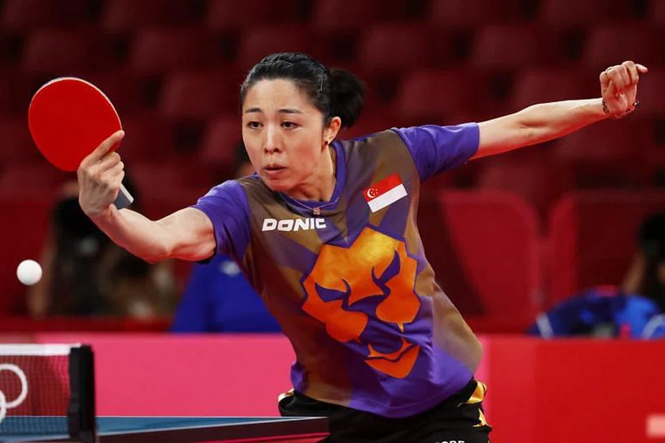 Yu Mengyu ketika beraksi dalam suku akhir perseorangan wanita di Gimnasium Metropolitan Tokyo pada Rabu (28 Julai). - Foto REUTERS