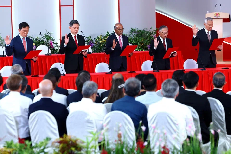 upacara angkat sumpah, kabinet, 2025, lawrence wong, singapura 