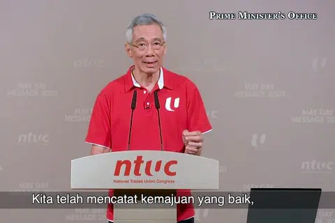 AMANAT HARI BURUH: Perdana Menteri, Encik Lee Hsien Loong, menyatakan dalam jangka masa panjang, penularan virus Covid-19 akan menyebabkan banyak perubahan struktur kepada ekonomi global, termasuk Singapura. 