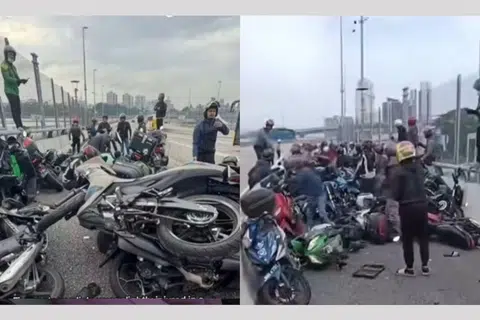Lima penunggang motosikal cedera dalam kemalangan berantai di Tambak Johor pada sekitar 9.20 pagi pada 5 Januari.