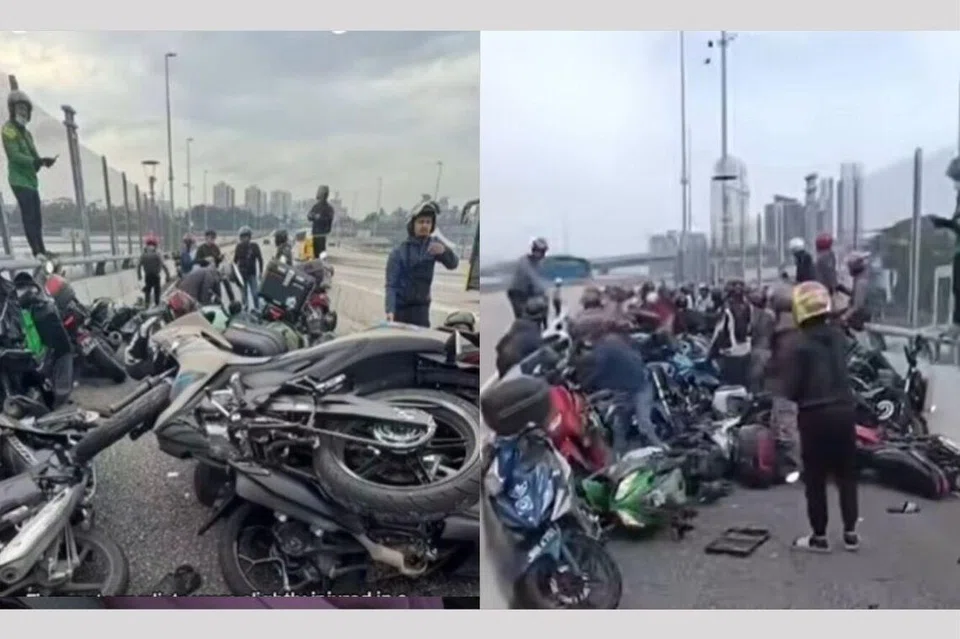 Lima penunggang motosikal cedera dalam kemalangan berantai di Tambak Johor pada sekitar 9.20 pagi pada 5 Januari.