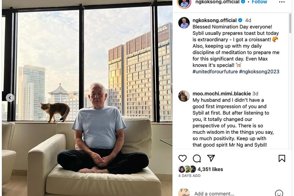 INGIN DIKENALI SEBAGAI ‘PRESIDEN YANG BERMEDITASI’: Menurut Encik Ng, meditasi membantu beliau lebih tenang dan lebih bersimpati terhadap masalah warga Singapura. 