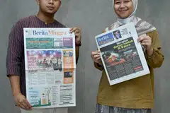 Berita Harian, akhbar kompak, media Singapura, amirul ibrahim, nur humaira sajat 