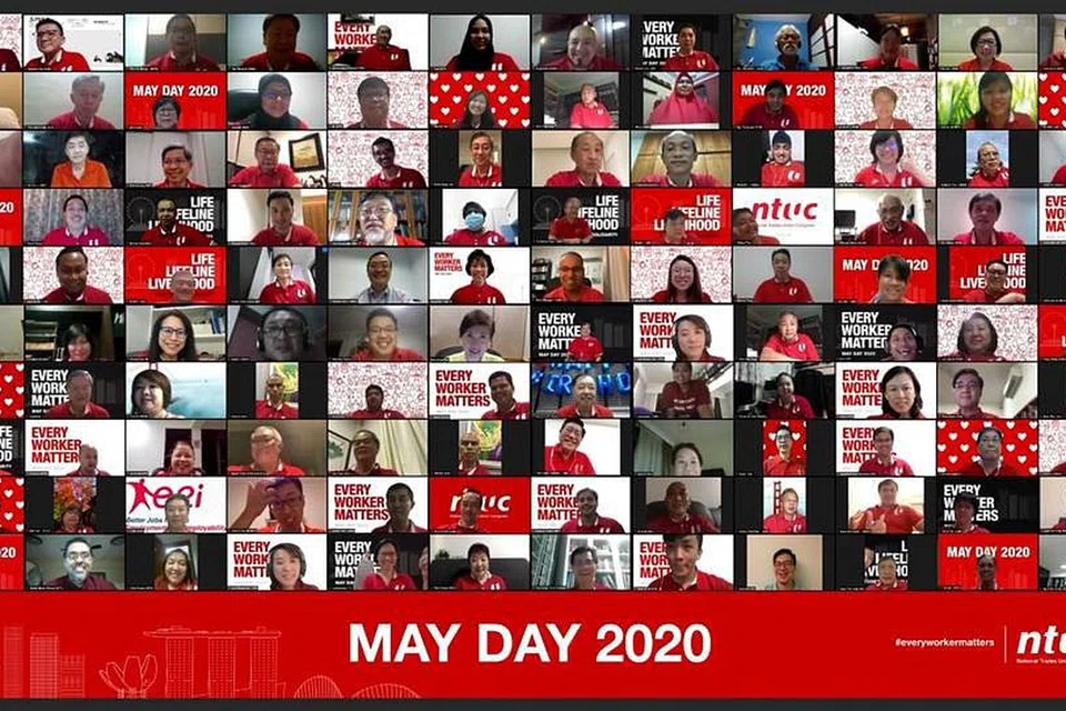 Antara 420 hadirin sesi dialog tertutup maya anjuran NTUC sempena Hari Pekerja tahun ini. - Foto NTUC.