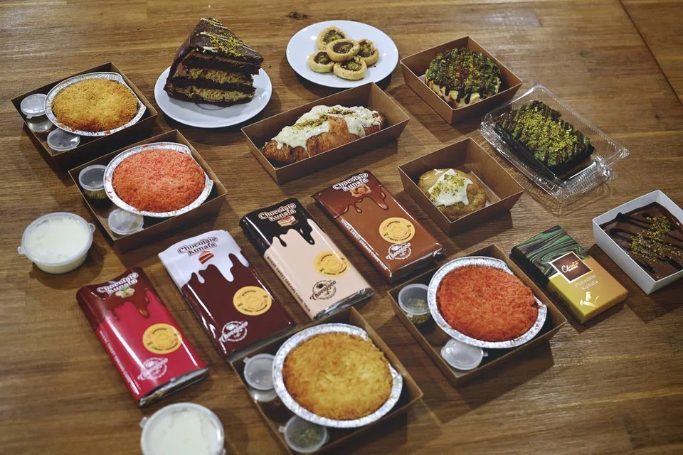 Kini pelbagai produk yang diilhamkan daripada ‘kunafa’ yang terdapat di Singapura.