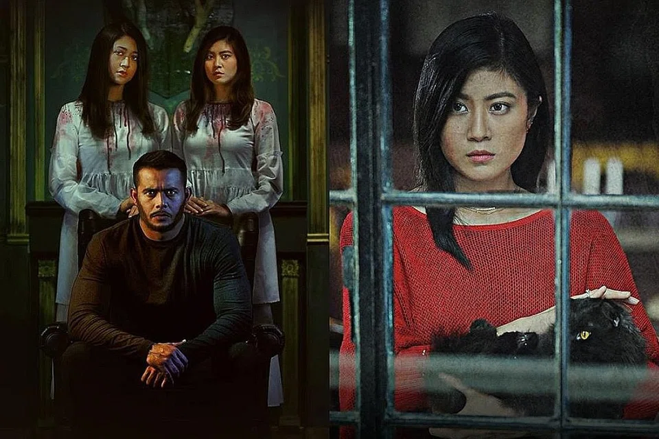 SERUPA TAPI TAK SAMA: Sasqia Dahuri (Atas) dan Elizabeth Tan (di sebelahnya) sama-sama membawa watak Dilaila dalam filem 'Misteri Dilaila' sementara Zul Ariffin sebagai suami yang bingung dengan kehilangan isterinya. - Foto ASTRO SHAW