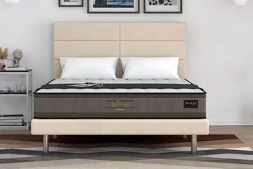 Tilam spring Bonnell dengan pelapik lateks untuk sokongan belakang dan melegakan tekanan akan dijual dengan harga diskaun dalam Jualan Penghabisan Stok Akhir Tahun MaxCoil.