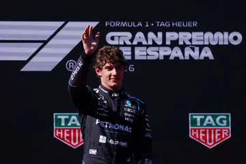 Pelumba Mercedes, Kimi Antonelli, meraikan kemenangan dalam perlumbaan Grand Prix Sepanyol di Litar Madring, Madrid, pada 13 September.