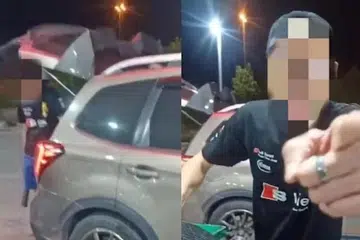 VIDEO TULAR: Satu video yang merakam pergaduhan antara pekerja penghantaran dengan dua lelaki di stesen minyak telah dikongsi dengan meluas di media sosial. 
