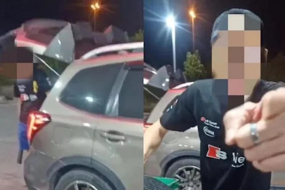 VIDEO TULAR: Satu video yang merakam pergaduhan antara pekerja penghantaran dengan dua lelaki di stesen minyak telah dikongsi dengan meluas di media sosial. 