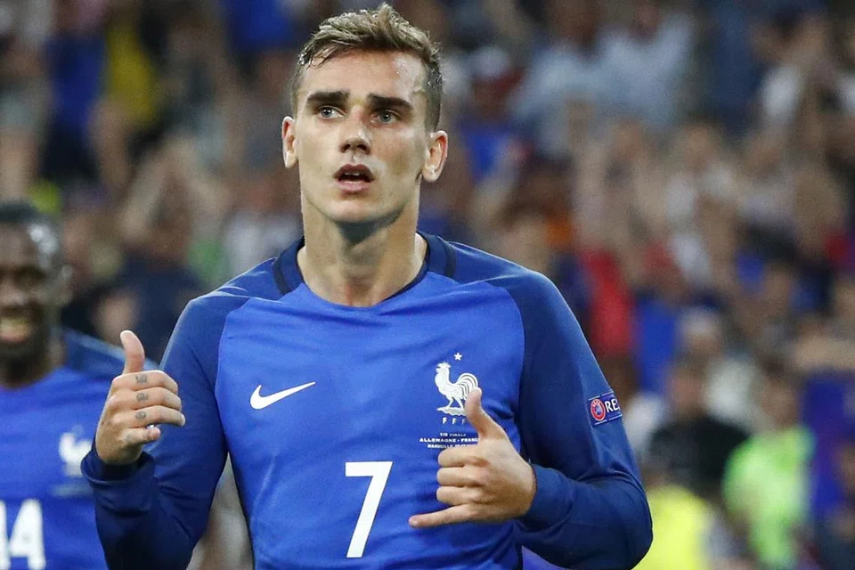 ANTOINE GRIEZMAN: Dengan enam gol dalam penampilan pertama beliau di Kejohanan Eropah, Griezman hanya kurang tiga gol sahaja daripada menyamai rekod Platini yang menjaringkan sembilan gol dalam kejohanan 1984. - Foto REUTERS