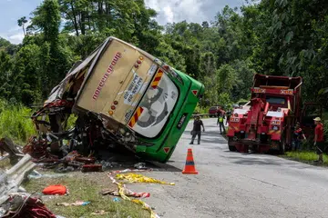 Foto dirakam pada 9 Jun menunjukkan keadaan semasa di kawasan kejadian kemalangan yang meragut 15 nyawa penuntut Universiti Pendidikan Sultan Idris (UPSI) di KM53 Jalan Raya Timur-Barat (JRTB) dekat Gerik, Perak.