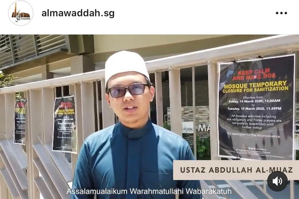 DAMPINGI MASYARAKAT: Masjid Al-Mawaddah mengeluarkan kandungan untuk terus mendekati masyarakat menerusi media sosial sementara masjid ditutup buat sementara waktu. - Foto INSTAGRAM/ALMAWADDAH.SG