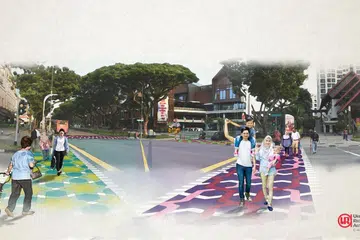 JALUR BUDAYA MELAYU: Antara idea yang dikemukakan untuk membangunkan kawasan sekitar Wisma Geylang Serai termasuk mencantikkan persimpangan jalan di depan WGS, pasar Geylang Serai dan Joo Chiat Complex.