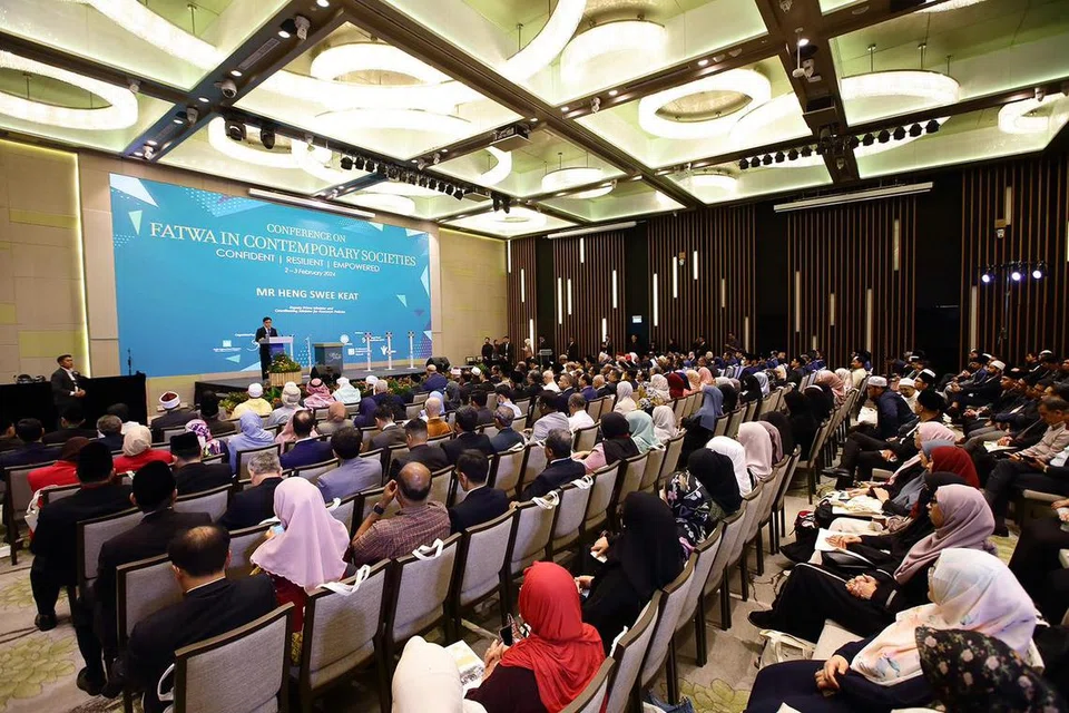 Timbalan Perdana Menteri merangkap Menteri Penyelaras bagi Dasar Ekonomi, Encik Heng Swee Keat, ketika berucap di Persidangan Fatwa dalam Masyarakat Kontemporari pada 2 Februari