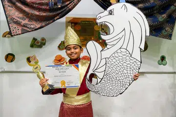 LEBIH YAKIN: Murid Darjah 4 dari Madrasah Irsyad Zuhri Al-Islamiah, Sheikh Saifuddin Suhaimi, yang meraih tempat pertama bagi Kategori B dalam peraduan, ‘Saya Boleh Bercerita 2025’, berasa lebih yakin bertutur dalam bahasa Melayu.