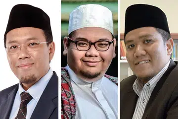 PROMOSI ASATIZAH SETEMPAT: (Dari kiri) Dr Firdaus Yahya, Ustaz Fizar Zainal dan Ustaz Irwan Hadi antara penceramah dalam siri jerayawara anjuran Masjid Mujahidin yang melibatkan tujuh masjid di serata Singapura sepanjang dua bulan ini. - Foto-foto fail