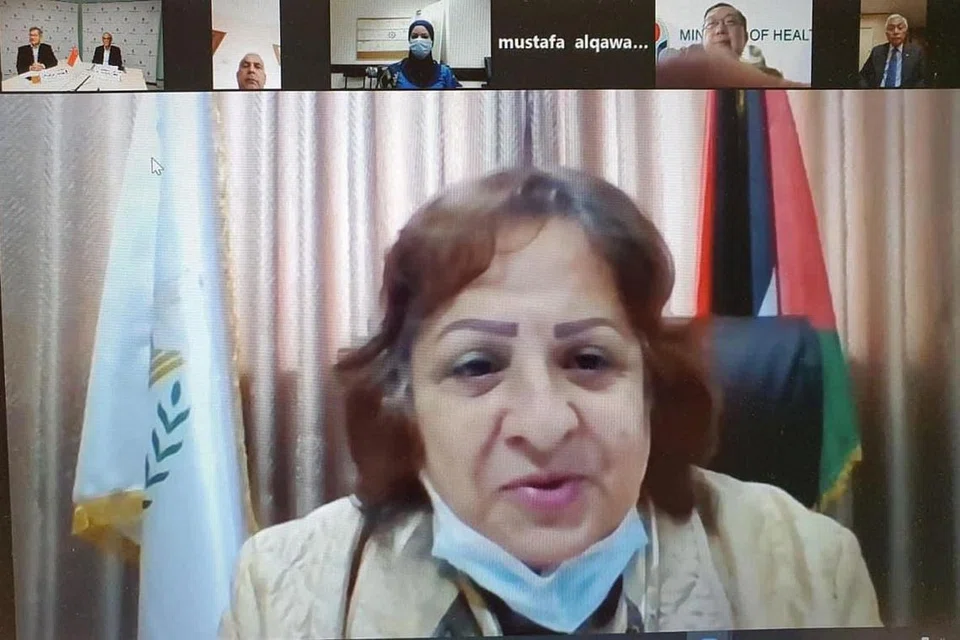 RAKAM TANDA TERIMA KASIH: Menteri Kesihatan Penguasa Palestin (PA), Cik Mai Ai Kaila, mengucapkan terima kasih kepada Yayasan Temasek di Singapura kerana menyumbangkan kit ujian Covid-19, Fortitude 2.0 kepada warga Palestin. - Foto FACEBOOK ENCIK MASAGOS ZULKIFLI MASAGOS MOHAMAD 