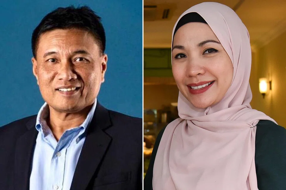 (Kiri) Encik Abu Bakar Mohd Nor, Timbalan Presiden Dewan Perniagaan dan Perusahaan Melayu Singapura (DPPMS) dan Pengerusi Pusat SME (Kanan) Cik Mastura Didih Ibrahim, pemilik bersama Restoran Hajah Maimunah. 