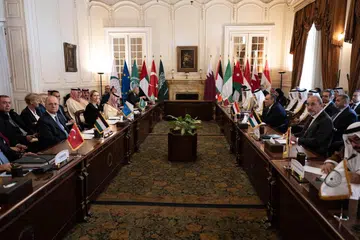 Mesyuarat Jawatankuasa Menteri Arab-Islam di Istana Al Tahrir, Kahirah, Mesir, pada 23 Mac.