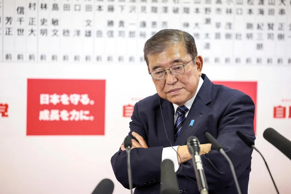 Perdana Menteri Jepun, Encik Shigeru Ishiba, bercakap kepada media di ibu pejabat Parti Demokratik Liberal (LDP) di Tokyo.