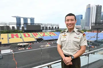 Pengerusi Jawatankuasa Eksekutif NDP 2024, Brigedier-Jeneral (BG) Wilson Low, berkongsi tema, logo dan lagu Perbarisan Hari Kebangsaan (NDP) 2024. NDP akan diadakan di Padang.