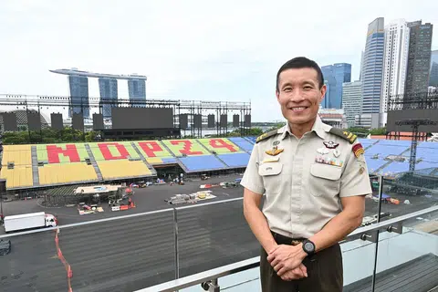 Pengerusi Jawatankuasa Eksekutif NDP 2024, Brigedier-Jeneral (BG) Wilson Low, berkongsi tema, logo dan lagu Perbarisan Hari Kebangsaan (NDP) 2024. NDP akan diadakan di Padang.