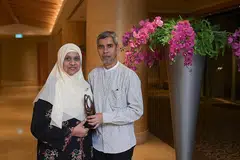 Encik Ahamad Maricar, 58 tahun, dan Cik Roziah Haji Jamaludin, 55 tahun, yang berharap agar anugerah ini dapat meningkatkan kesedaran masyarakat mengenai anak titipan