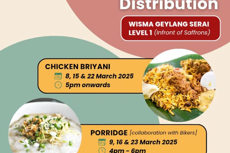 Wisma Geylang Serai (WGS) mengagihkan beriani dan bubur sempena Ramadan 2025.