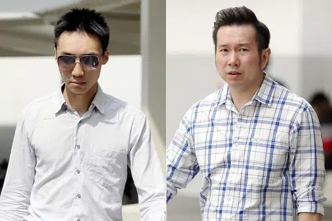 Dr Teo Eu Gene (kiri) dan Dr Andy Joshua Warren (kanan) dituduh menipu dan memalsukan akaun antara Ogos 2014 dan Oktober 2015. - Foto ST oleh WONG KWAI CHOW