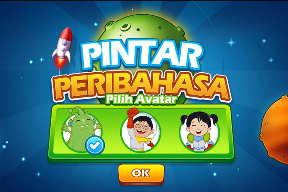 APLIKASI TEROKA PERIBAHASA: Melalui 'app' Pintar peribahasa murid-murid dapat meneroka pelbagai galaksi untuk mempelajari peribahasa, mengetahui maknanya dan konteks penggunaannya dalam ayat. Mereka belajar peribahasa melalui permainan dan tidak perlu melalui hafalan. 