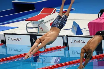 TEMPAT KETUJUH DALAM FINAL GAYA BEBAS 50 METER: Toh menyentuh tembok kolam renang di Pusat Akuatik Tokyo itu dengan masa 28.65 saat dan melengkapkan perlumbaan di tempat ketujuh antara lapan perenang. Ini adalah kali kedua dalam sehari beliau memecah rekod nasional. - Foto AFP