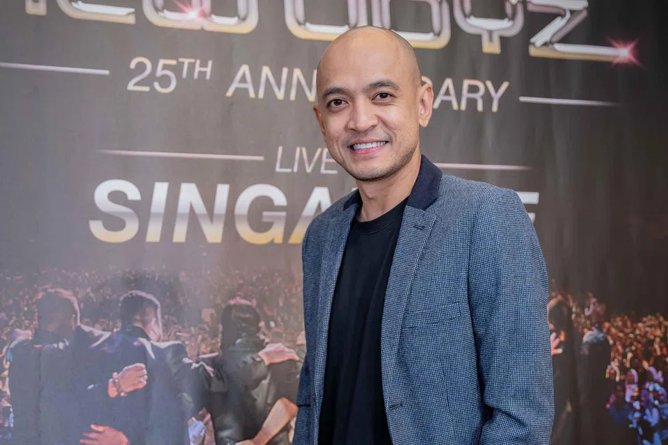 Vokalis New Boyz, Tomok, sewaktu sidang media konsert, ‘25th Anniversary New Boyz Live in Singapore’, yang berlangsung pada 23 September di The Istana Ballroom. 