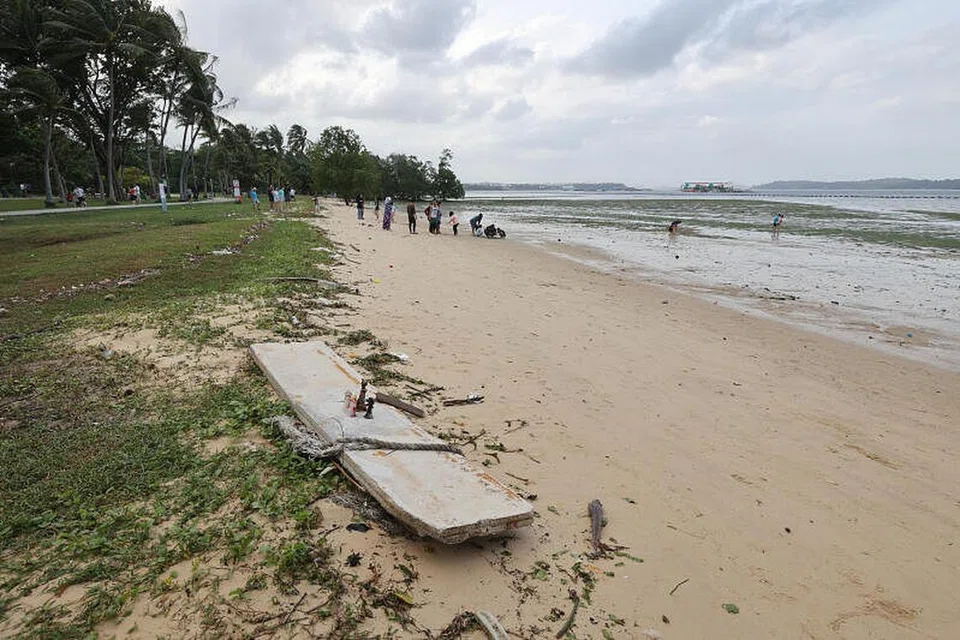 Seorang kanak-kanak berusia 10 tahun menjumpai janin di bawah papak konkrit. FOTO: LIANHE ZAOBAO
