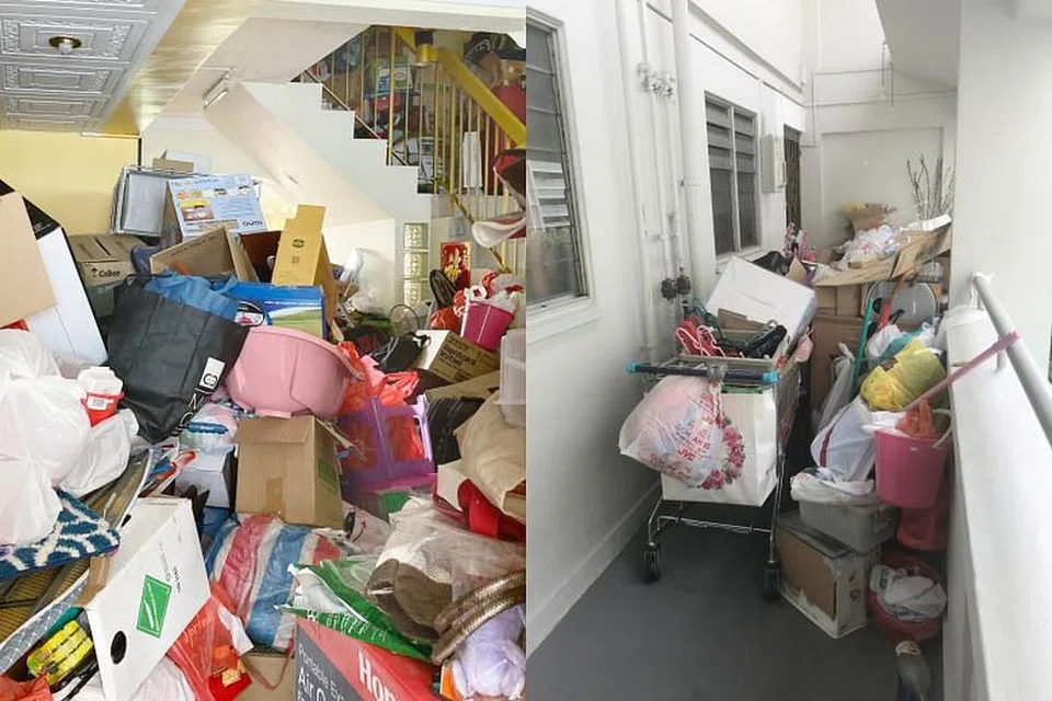 Rumah wanita itu ditimbun barang lebih setahun, ada barangnya menjejas kawasan jirannya. - Foto SHIN MIN DAILY NEWS