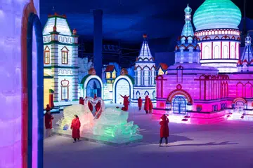 Harbin Ice-Snow World, China, ais, salji