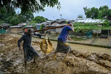 Pelarian Rohingya, kem pelarian Kutupalong, Cox’s Bazar, Bangladesh,