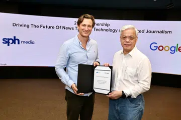 SPH Media, Google, kerjasama AI, kewartawanan Singapura, GenAI bilik berita, Program Inkubator Berita, Kuek Yu Chuang, teknologi media.