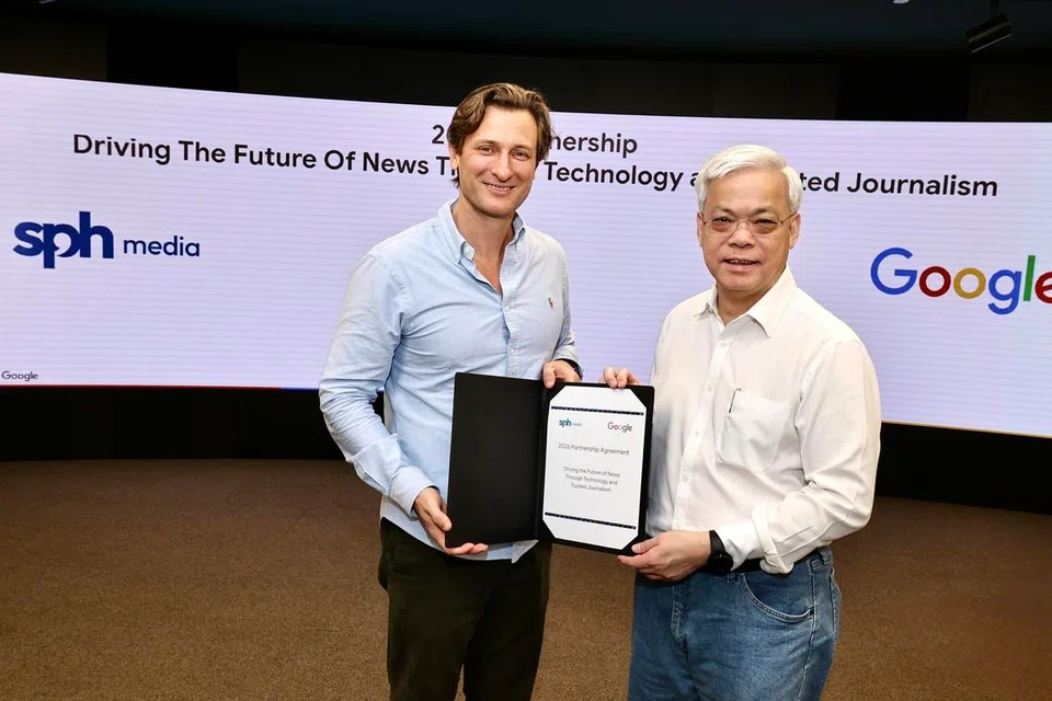 SPH Media, Google, kerjasama AI, kewartawanan Singapura, GenAI bilik berita, Program Inkubator Berita, Kuek Yu Chuang, teknologi media.