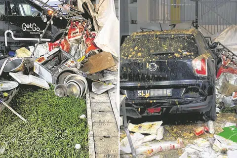 Kereta Get-Go yang dipandu oleh pemandu tidak berlesen telah merempuh sebuah reruai pasar malam di Circuit Road, dan membunuh seorang wanita berusia 66 tahun.