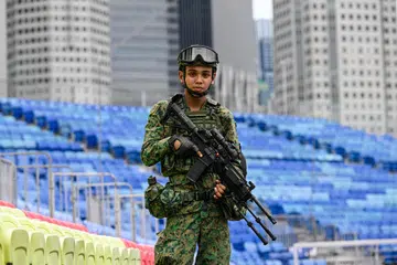 Lans Koperal (LCP) Muhammad Ilhan Ezra Mohamed Rayhan mengalu-alukan masa terluang bersama rakan seangkatan untuk memberikan prestasi terbaik dalam segmen Pertunjukan Dinamik (D3) Ulang Tahun Pertahanan Mutlak ke-40 (TD40) dalam Perbarisan Hari Kebangsaan (NDP) 2024.