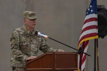 RAIH KEJAYAAN: Mejar-Jeneral Matthew W. McFarlane berkata pakatan yang diketuai Amerika Syarikat  memberikan sokongan kepada pasukan tentera Iraq tetapi tidak terlibat secara aktif dalam memerangi Daesh.