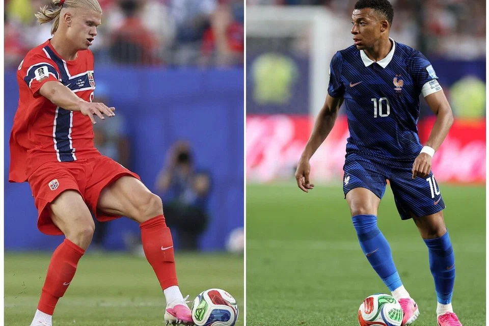 Pertembungan dua penjaring berbisa dunia, Erling Haaland (kiri) dan Kylian Mbappe, bakal menjadi tumpuan utama dalam aksi penentuan juara Kumpulan I.